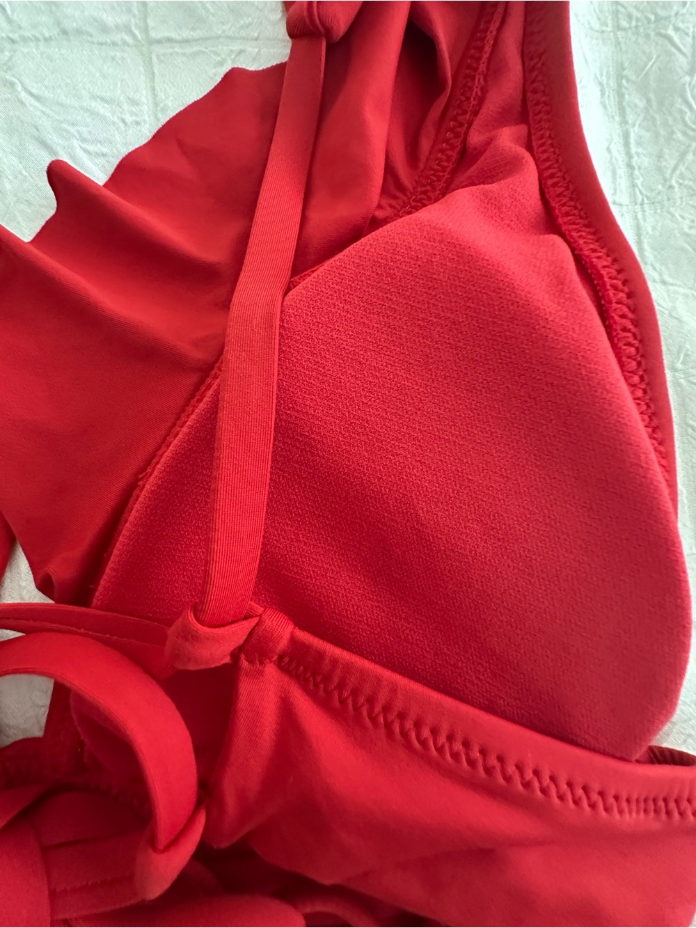 Shade & Shore Red Ruffle Triangle Bikini - Picture 7 of 8